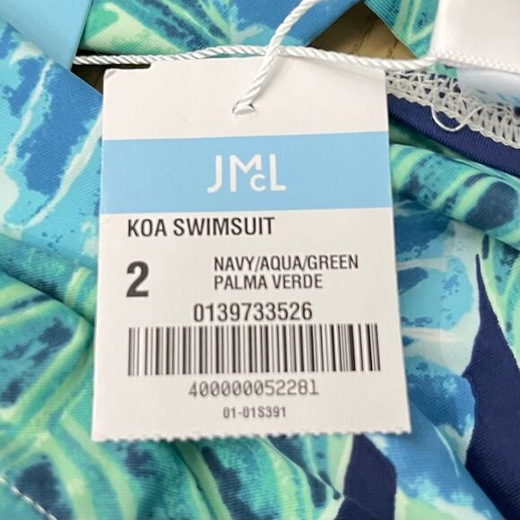 NEW J. McLaughlin Swimsuit Koa UPF 50+ Tropical Flatten Stomach Sz 2 - Picture 14 of 15